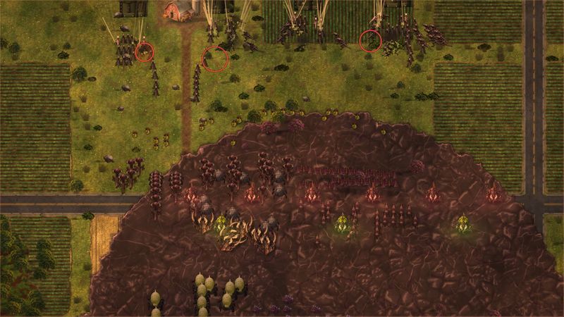 A battle across golden fields, explosions and gunfire.
